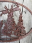 Preview: Edelrost Gartenstecker oder Wandbild Winterlandschaft Schneemann