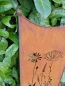 Preview: Edelrost Gartenstele Wildblumen