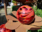 Preview: Edelrost Glasblume Blumenzauber, 120cm rot