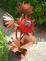 Preview: Edelrost Glasblume Distel, rot
