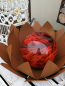Preview: Edelrost Glasseerose mit roter Kugel