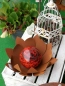Preview: Edelrost Glasseerose mit roter Kugel