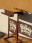 Preview: Edelrost Grilltisch mit Spruchtafel BBQ King