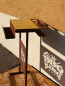 Preview: Edelrost Grilltisch mit Spruchtafel BBQ King