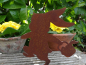 Preview: Edelrost Hase Karl mit Korb zum Schrauben