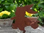 Preview: Edelrost Hase Karl mit Korb zum Schrauben