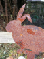Preview: Edelrost Hase Ronald mit Spieß