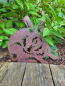 Preview: Edelrost Hase filigran, zum Stecken