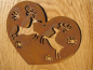 Preview: Edelrost Herz mit Hirsch