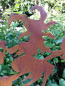 Preview: Edelrost Gartenstecker Hexe Waltraud, klein