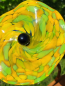 Preview: Edelrost Glasblume Hibiskus, zum Stecken, gelb