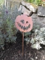 Preview: Edelrost Halloween Kürbis Phat Jack, am Stab