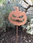 Preview: Edelrost Halloween Kürbis Spooky, am Stab