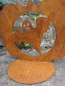 Preview: Edelrost Halloween Kürbis mit Geist, auf Platte