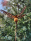 Preview: Edelrost Gartenstecker Libelle auf Kugel