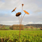 Preview: Edelrost Gartenstecker Lotus