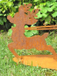 Preview: Edelrost Nikolaus mit Schlitten und Rentier Rudolf