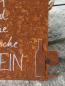 Preview: Edelrost Schild mit Weinflasche Flasche Wein