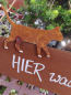 Preview: Edelrost Schild mit Katze Hier wache ich