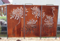 Preview: Edelrost Sichtschutzwand Blumen, 3-teilig