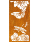 Preview: Edelrost Sichtschutzwand Libelle mit Blumen