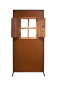 Preview: Edelrost Sichtschutzwand Fenster mit Holzläden ohne Motiv
