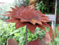Preview: Edelrost Sonnenblume auf Steinsockel