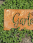 Preview: Edelrost Schild Garten mit Biene