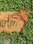 Preview: Edelrost Schild Garten mit Biene