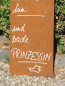 Preview: Edelrost Schild Prinzessin mit Kronenrand