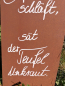 Preview: Edelrost Schild mit Ginkgo Teufel, Unkraut