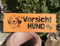 Preview: Edelrost Spruchschild Vorsicht Hund