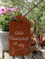 Preview: Edelrost Schild mit Ginkgo "Wahre Freundschaft"
