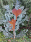Preview: Edelrost Gartenstecker Putte mit Herz