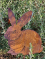 Preview: Edelrost Gartenstecker Hase Finn, sitzend
