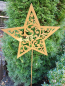 Preview: Edelrost Gartenstecker Stern mit Ranke