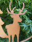 Preview: Edelrost Hirsch mit Tannen im Ring