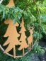 Preview: Edelrost Hirsch mit Tannen im Ring