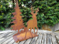 Preview: Edelrost Teelichthalter Hirsch und Tanne
