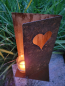 Preview: Windlicht Aufsteller Karte mit Herz, quadratisch, inkl. Glas
