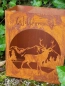 Preview: Edelrost Windlicht Forestis, Willkommen