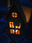 Preview: Edelrost Windlicht Haus, bauchig