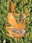 Preview: Edelrost Gartenstecker Windlicht Vögel mit Glaseinsatz