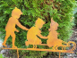 Preview: Edelrost 3 Kinder auf Schlitten