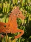 Preview: Edelrost Gartenstecker Pferd galoppierend, 2 Beine