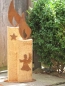 Preview: Kerze Johann aus Holz und Edelrost, 2 Größen