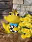 Preview: Keramik Frosch Fridolin mit Krone und Mascherl, hellgrün