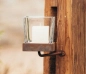 Preview: Edelrost Kerzenhalter eckig, zum Schrauben inkl. Glas