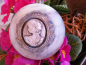 Preview: Shabby Dekokugel mit Rahmen und Kamee, grau