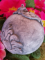 Preview: Shabby Dekokugel mit breitem Ornament, grau